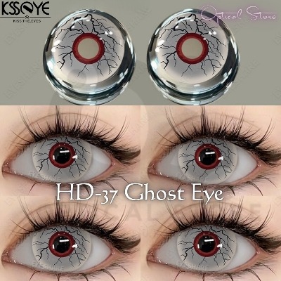 Picture of New Halloween Exclusive HD37 Ghost Eye Color Contact lens With regular Kit Box For men & women. 1 pair HD37 Ghost Eye Halloween Contact Lens for Halloween Party,Cosplay,Anime & Costumes. Halloween  Color Contact Lens. #HD37