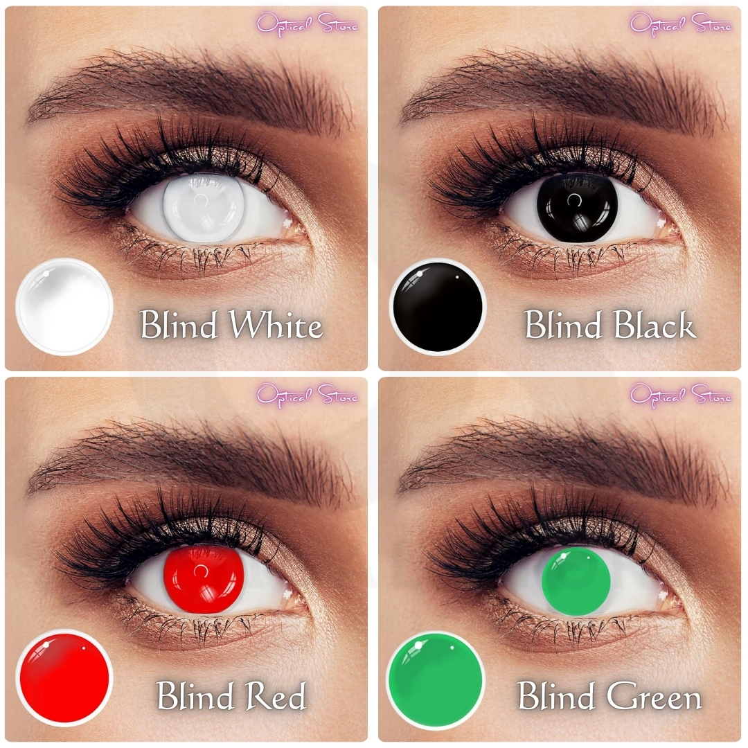Picture of New Halloween Exclusive Blind Series Color Contact lens With Regular KIt Box for Men and Women. 1pair Blind Series(Black,White,Red & Green) Color Contact Lens For Photoshoot,Cosplay,Halloween Party & Costumes. Blind Series. #blind.series