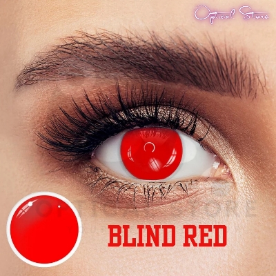 Picture of New Halloween Exclusive Blind Red/Red Out Color Contact lens With Regular KIt Box for Men and Women. 1pair Blind Red/Red Out Color Contact Lens For Photoshoot,Cosplay,Halloween Party & Costumes. Blind Series color contact lens. #blind.red