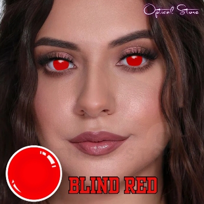 Picture of New Halloween Exclusive Blind Red/Red Out Color Contact lens With Regular KIt Box for Men and Women. 1pair Blind Red/Red Out Color Contact Lens For Photoshoot,Cosplay,Halloween Party & Costumes. Blind Series color contact lens. #blind.red