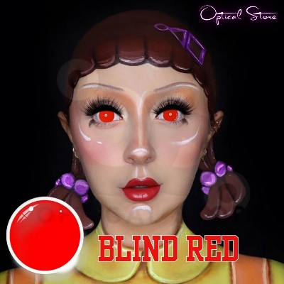 Picture of New Halloween Exclusive Blind Red/Red Out Color Contact lens With Regular KIt Box for Men and Women. 1pair Blind Red/Red Out Color Contact Lens For Photoshoot,Cosplay,Halloween Party & Costumes. Blind Series color contact lens. #blind.red