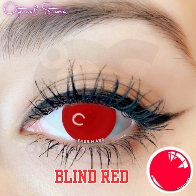 Picture of New Halloween Exclusive Blind Red/Red Out Color Contact lens With Regular KIt Box for Men and Women. 1pair Blind Red/Red Out Color Contact Lens For Photoshoot,Cosplay,Halloween Party & Costumes. Blind Series color contact lens. #blind.red