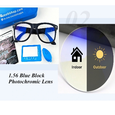 Picture of WAYFARER Sunglass style Photosun Bluecut Glass 2 in 1 Regular mobile & sunlight ray protect, Anti-reflect Blue light computer glass, men-women Radiation Blue Light & sunlight Blocking Eyewear  UV420 Protection Gaming Eyeglass Frame 2157