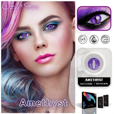 Picture of New Halloween Exclusive Cosplay Amethyst Color Contact Lens with Regular Kit Box For Men & Women.1pair Amethyst Halowwen Contact Lens for Cosplay,Halloween Party & Costumes.  Halloween Color Contact Lens. #amethyst