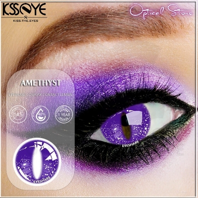 Picture of New Halloween Exclusive Cosplay Amethyst Color Contact Lens with Regular Kit Box For Men & Women.1pair Amethyst Halowwen Contact Lens for Cosplay,Halloween Party & Costumes.  Halloween Color Contact Lens. #amethyst