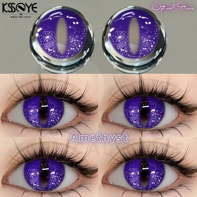 Picture of New Halloween Exclusive Cosplay Amethyst Color Contact Lens with Regular Kit Box For Men & Women.1pair Amethyst Halowwen Contact Lens for Cosplay,Halloween Party & Costumes.  Halloween Color Contact Lens. #amethyst