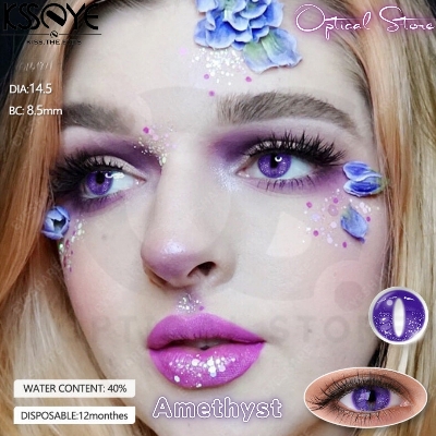 Picture of New Halloween Exclusive Cosplay Amethyst Color Contact Lens with Regular Kit Box For Men & Women.1pair Amethyst Halowwen Contact Lens for Cosplay,Halloween Party & Costumes.  Halloween Color Contact Lens. #amethyst