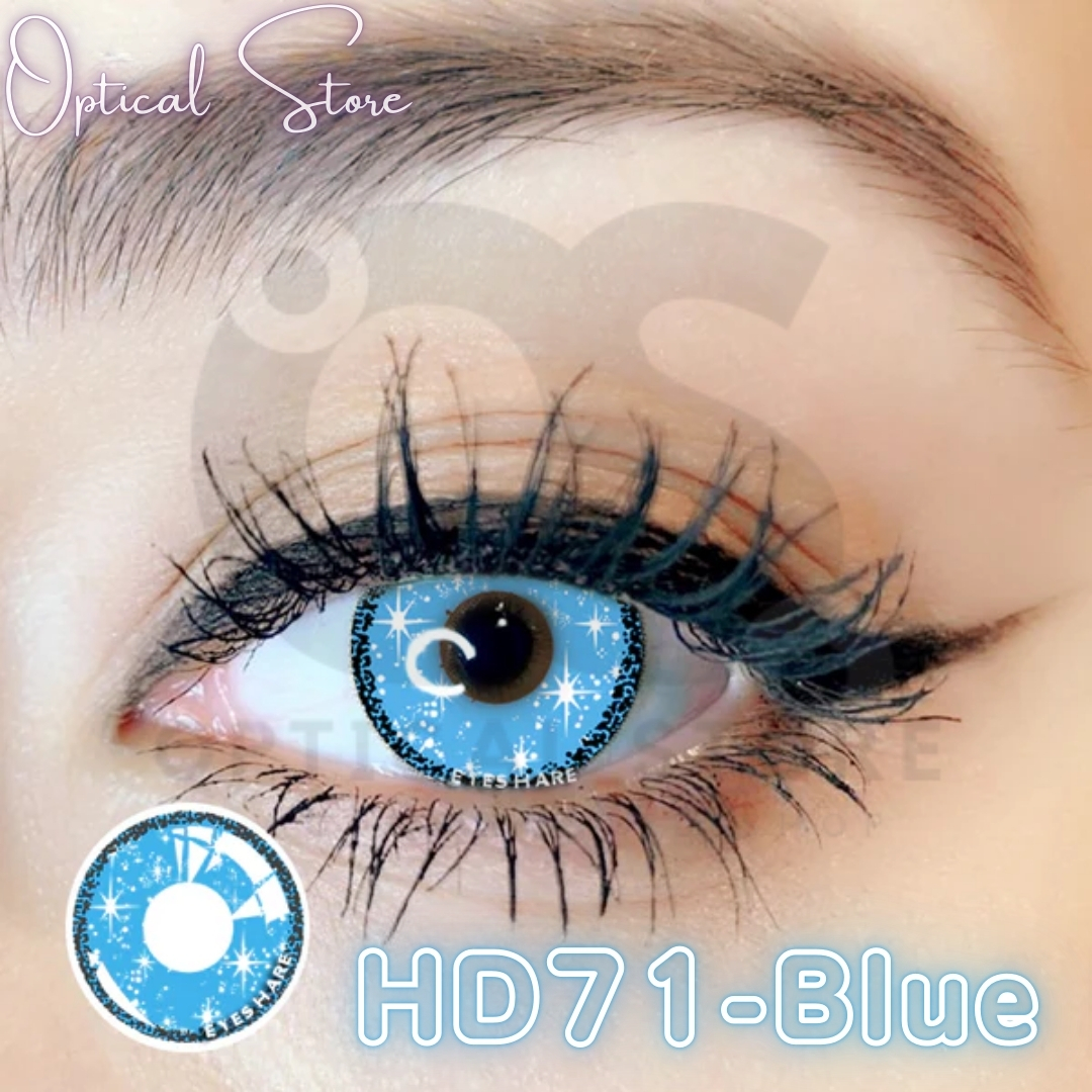 Picture of Cosplay HD71 Blue Color Contact Lenses With Regular Kit Box for men & women. 1 pair HD71 Blue Color Contact lens For Halloween party,Cosplay & Anime Costumes. Halloween Contact Lens. #hd71.blue