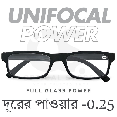 Picture of Clear eyeglasses with Minus Power -0.25 Negative Power Glasses For Men-Women UniFocal (Full Glass Power) Slim Light Weight Small Plastic Rectangular Frame Clear Lens Glasses .