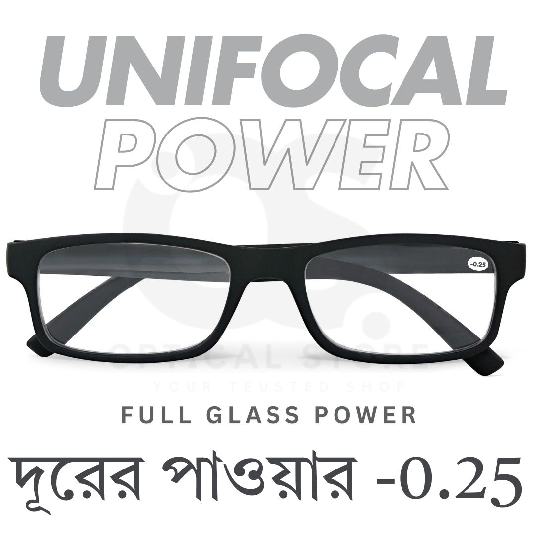 Picture of Clear eyeglasses with Minus Power -0.25 Negative Power Glasses For Men-Women UniFocal (Full Glass Power) Slim Light Weight Small Plastic Rectangular Frame Clear Lens Glasses .
