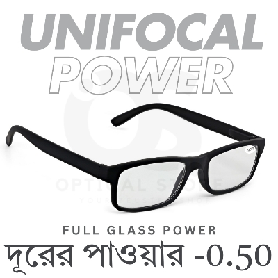 Picture of Clear eyeglasses with Minus Power -0.50 Negative Power Glasses For Men-Women UniFocal (Full Glass Power) Slim Light Weight Small Plastic Rectangular Frame Clear Lens Glasses .