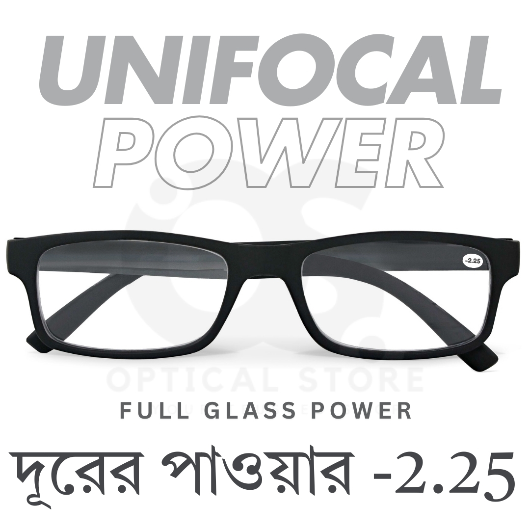 Picture of Clear eyeglasses with Minus Power -2.25 Negative Power Glasses For Men-Women UniFocal (Full Glass Power) Slim Light Weight Small Plastic Rectangular Frame Clear Lens Glasses .