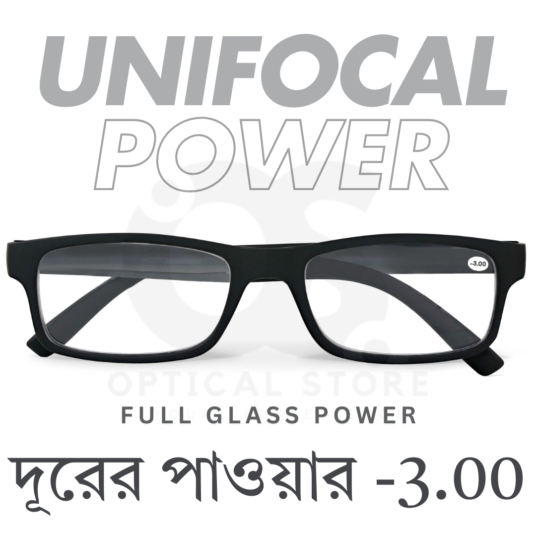 Picture of Clear eyeglasses with Minus Power -3.00 Negative Power Glasses For Men-Women UniFocal (Full Glass Power) Slim Light Weight Small Plastic Rectangular Frame Clear Lens Glasses .