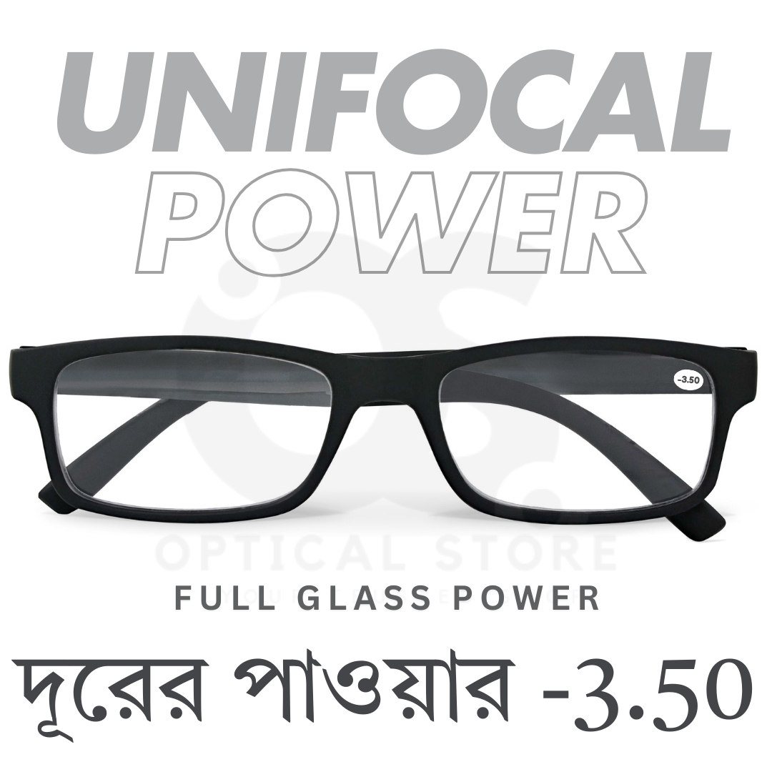 Picture of Clear eyeglasses with Minus Power -3.50 Negative Power Glasses For Men-Women UniFocal (Full Glass Power) Slim Light Weight Small Plastic Rectangular Frame Clear Lens Glasses .
