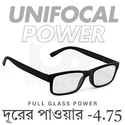 Picture of Clear eyeglasses with Minus Power -4.75 Negative Power Glasses For Men-Women UniFocal (Full Glass Power) Slim Light Weight Small Plastic Rectangular Frame Clear Lens Glasses #4.75