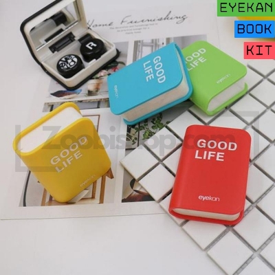 Picture of Eyekan Exclusive Portable Contact Lens Storage Kit with Tweezer, Applicator, Mirror & Solution Bottle. Book Travel Kit Box For All Kind Of Contact Lens. #eyekanbook
