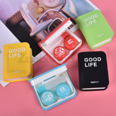 Picture of Eyekan Exclusive Portable Contact Lens Storage Kit with Tweezer, Applicator, Mirror & Solution Bottle. Book Travel Kit Box For All Kind Of Contact Lens. #eyekanbook