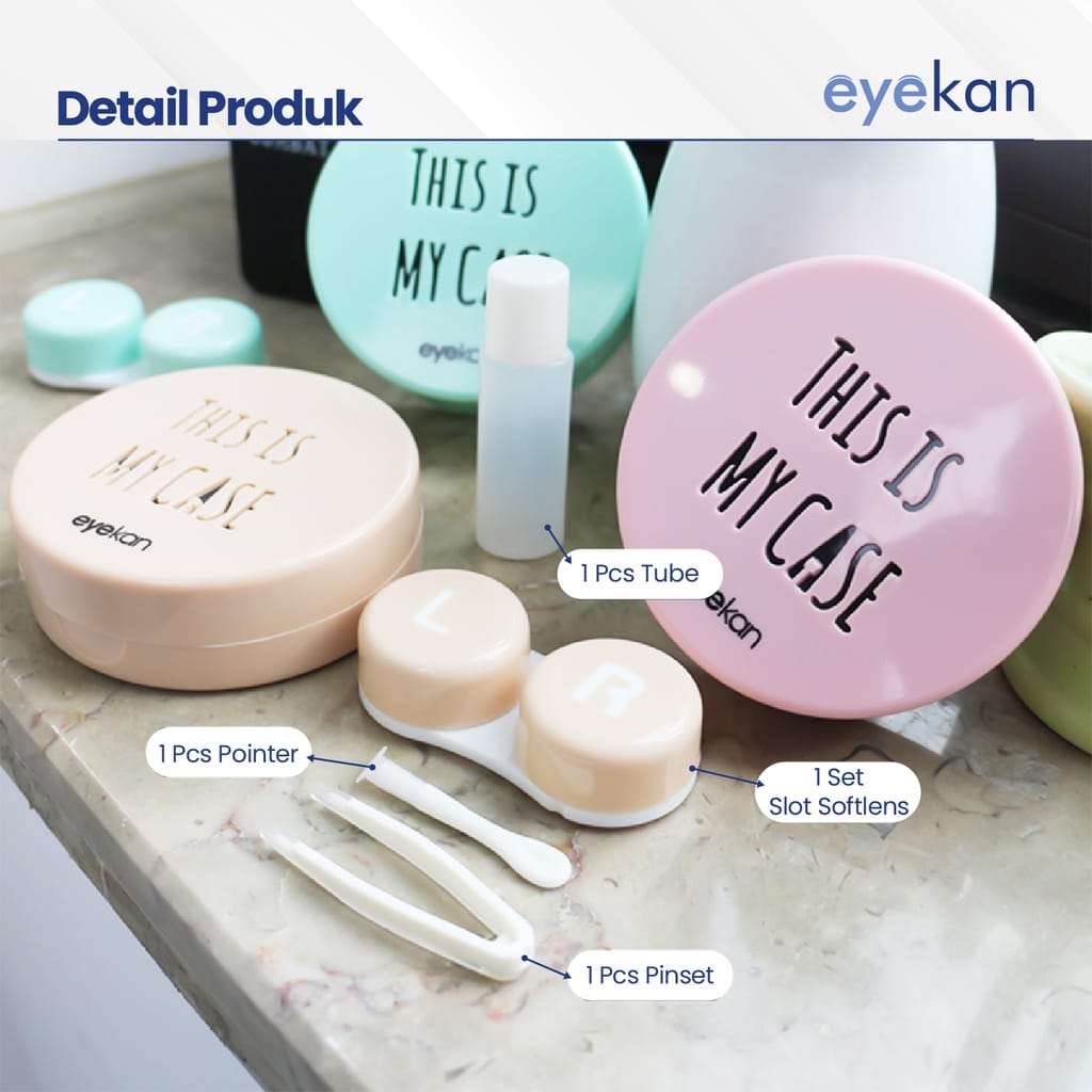 Picture of Eyekan Exclusive. This Is My Case Makeup Contact Lenses Case with Mirror, Applicator and Tweezer. Travel Kit Box Portable Design Eye Lenses Box Holder Container for All Kind Of Eye Contact Lens.