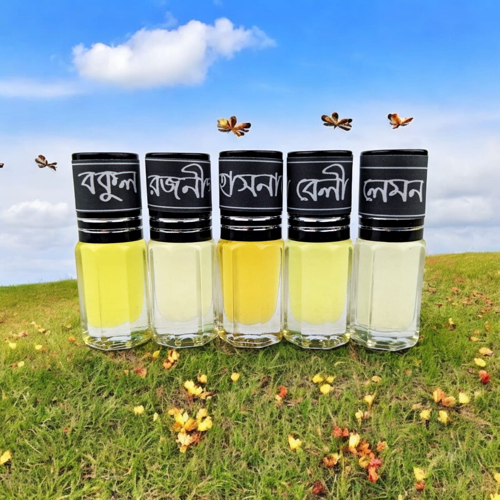 Picture of FLORAL Fragrance Traditional Attar 5pcs different Fragrance combo attar perfume for Mens Non-alcohol Halal Perfume Package FA5