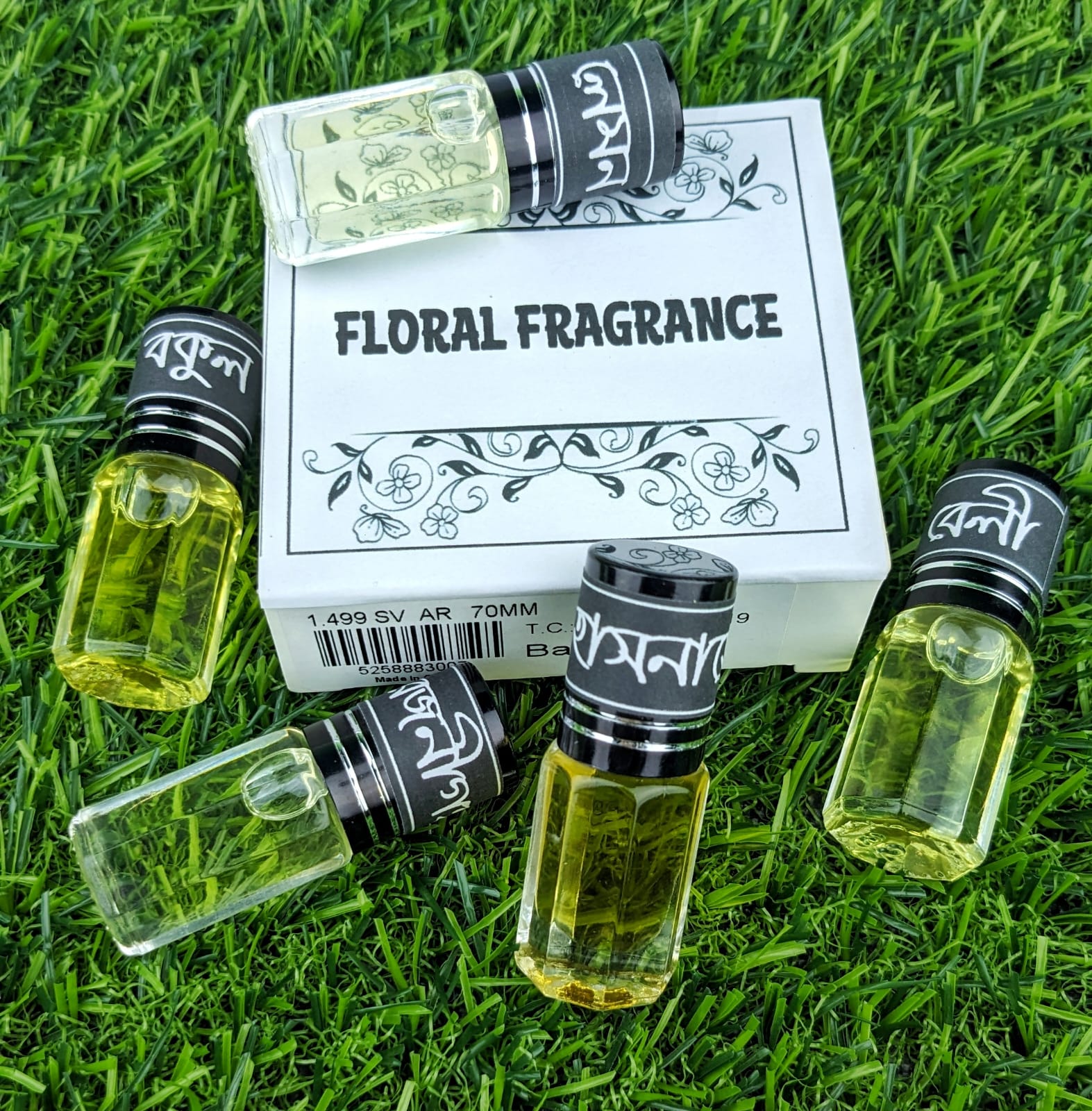 Picture of FLORAL Fragrance Traditional Attar 5pcs different Fragrance combo attar perfume for Mens Non-alcohol Halal Perfume Package FA5