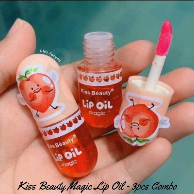Picture of New Kiss Beauty Magic Lip Oil/Lip Gloss/Lip Balm 3pcs combo for Girls/women. 3pcs Natural pink Color Kiss Beauty Magic Lip Oil For Protects the Lips from Dryness and Restores the Natural Radiance of the Lips with non-stick cup effect. #Kiss.beauty