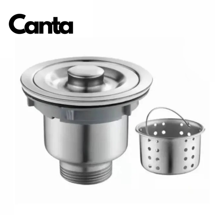 Picture of 4 inch Stainless steel sink waste with Filter Basket Drain stopper
