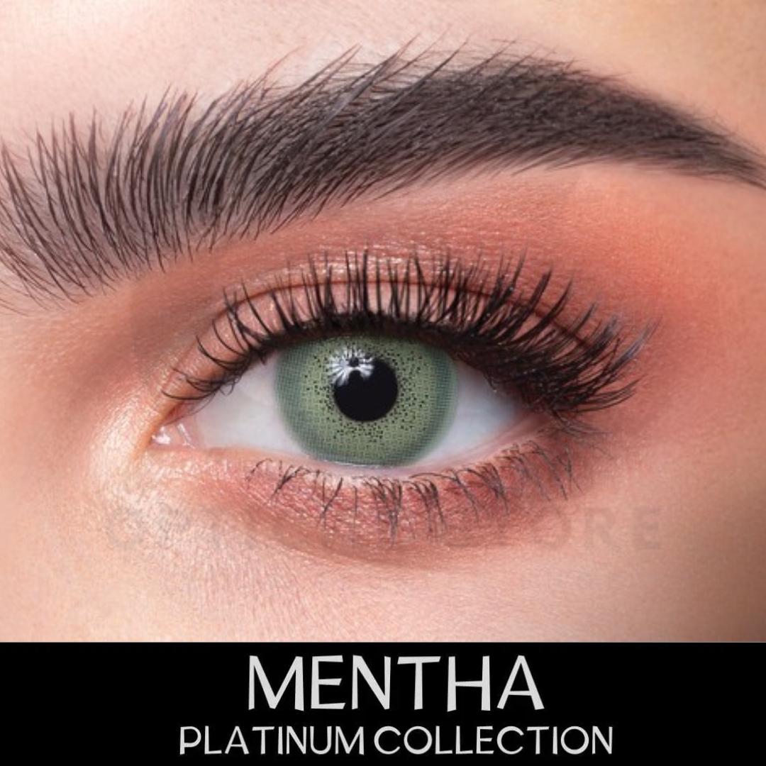 Picture of New Dahab Mentha Color Contact Lens With Regular Kit Box For Men & Women. 1pair Dahab Mentha Color Contact Lens For Eye Makeup or Eyes Cosmatics. Dahab Platinum Collectrion. #mentha