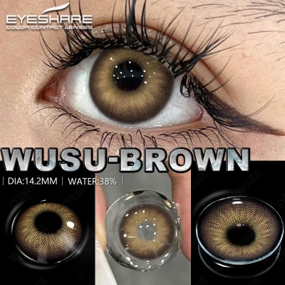 Picture of New Wusu Brown Color contact lens with regular kit box for men & women. 1 pair Eyeshare Color contact lens for eye makeup and Cosmetics. Wusu Series Color Contact Lens. #Wusu