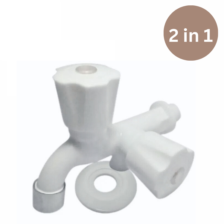Picture of 2 in 1 Water tap Plastic 2 Way Bib Bath/Kitchen Cock Tap Bathroom Accessories Hand Shower