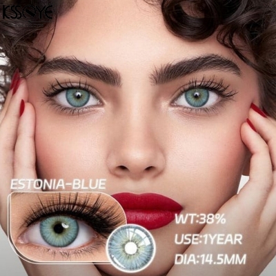 Picture of New Estonia Blue Color Contact Lens With Regular Kit Box For Men and Women. 1 Pair Ksseye Color Contact Lens For Eye Makeup and Cosmetics.Estonia Series. #estonia