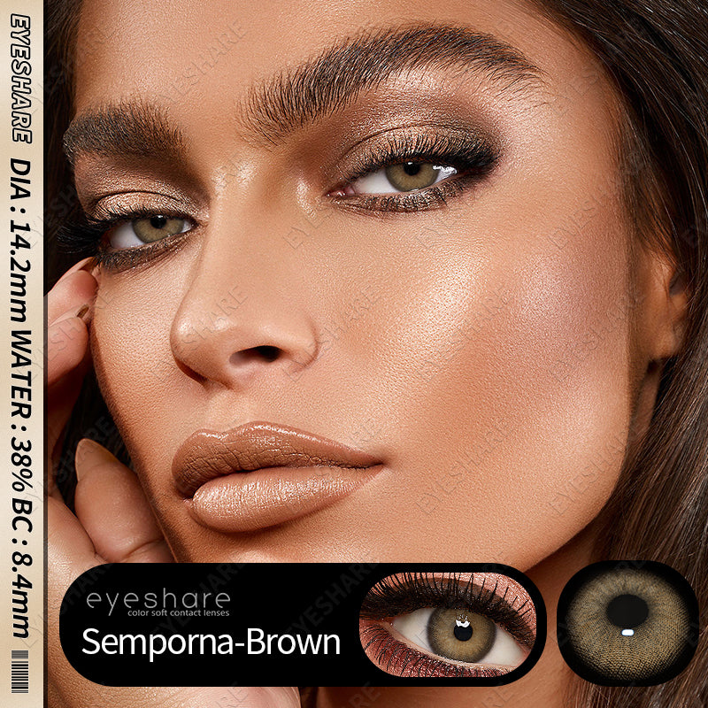 Picture of Ksseye Sem.por.na Brown Color Contact Lens with Lens Kit Box For Men And Women.New Ksseye Sem.por.na Series.#semBrown