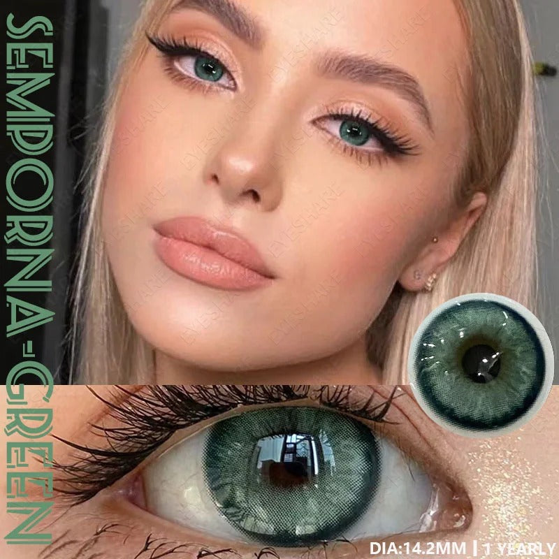 Picture of Ksseye  Sem.por.na Green Color Contact Lens with Lens Kit Box For Men And Women.New Ksseye Sem.por.na Series.#semGreen