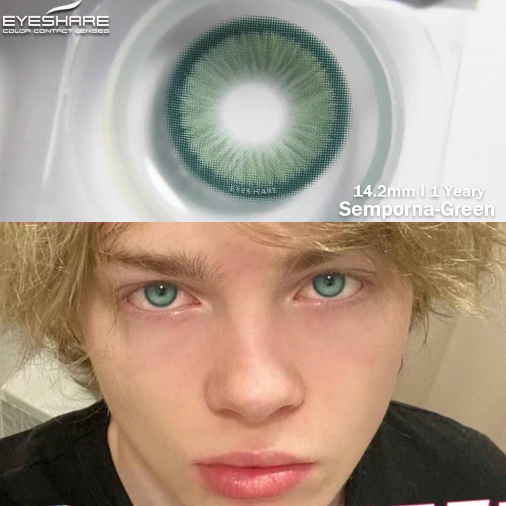 Picture of Ksseye  Sem.por.na Green Color Contact Lens with Lens Kit Box For Men And Women.New Ksseye Sem.por.na Series.#semGreen