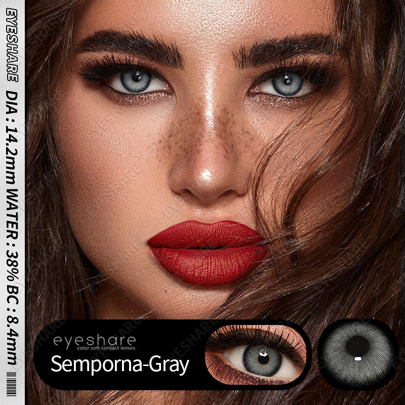 Picture of Ksseye Sem.por.na Gray Color Contact Lens with Lens Kit Box For Men And Women.New Ksseye Sem.por.na Series.#semGray
