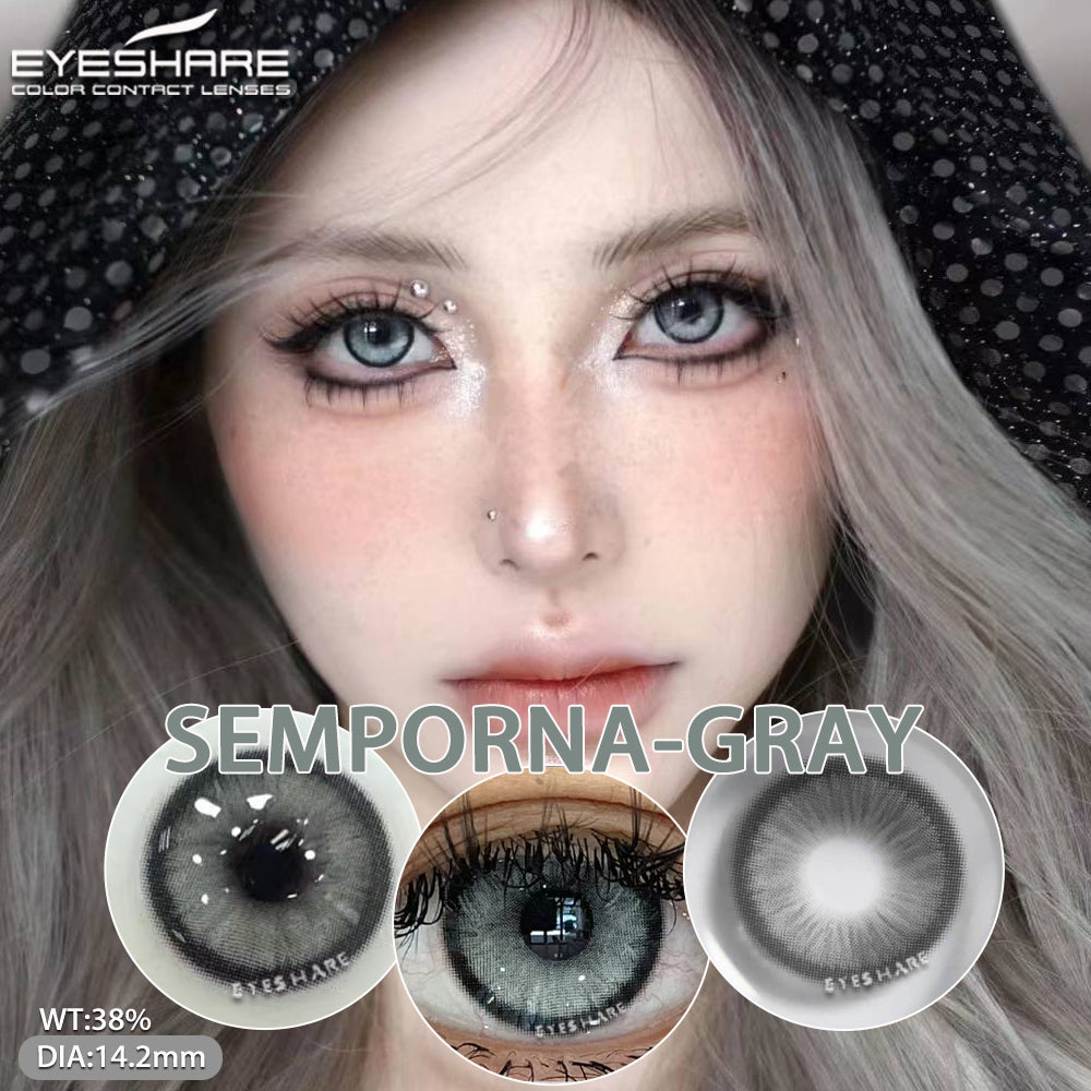 Picture of Ksseye Sem.por.na Gray Color Contact Lens with Lens Kit Box For Men And Women.New Ksseye Sem.por.na Series.#semGray