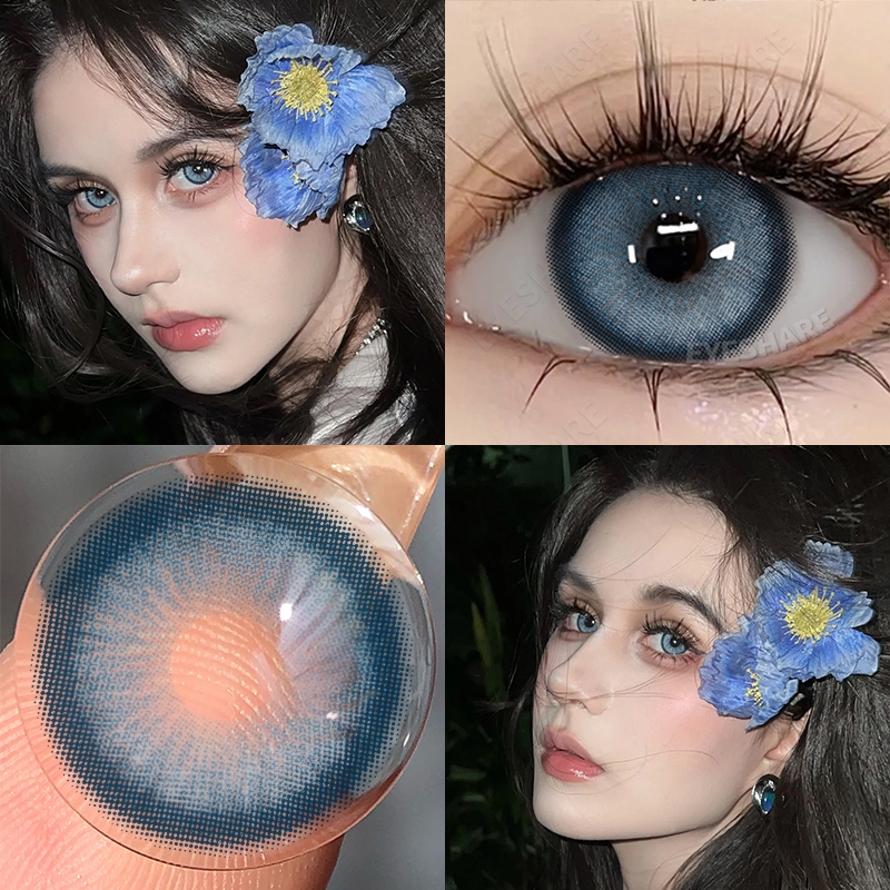 Picture of New Sem.por.na Blue Color Contact Lens With Regular Kit Box For Men and Women. 1 Pair Sem.por.na Blue Color Contact Lens For Eye makeup And Eyefashion. Sem.por.na  Series Contact Lens #sem