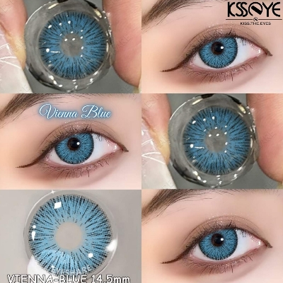 Picture of New Ksseye Vienna Blue Color Contact Lens With Regular Kit Box For Men and Women. 1 Pair Ksseye Color Contact Lens For Eye Makeup and Cosmetics.Ksseye Vienna Series. #vienna