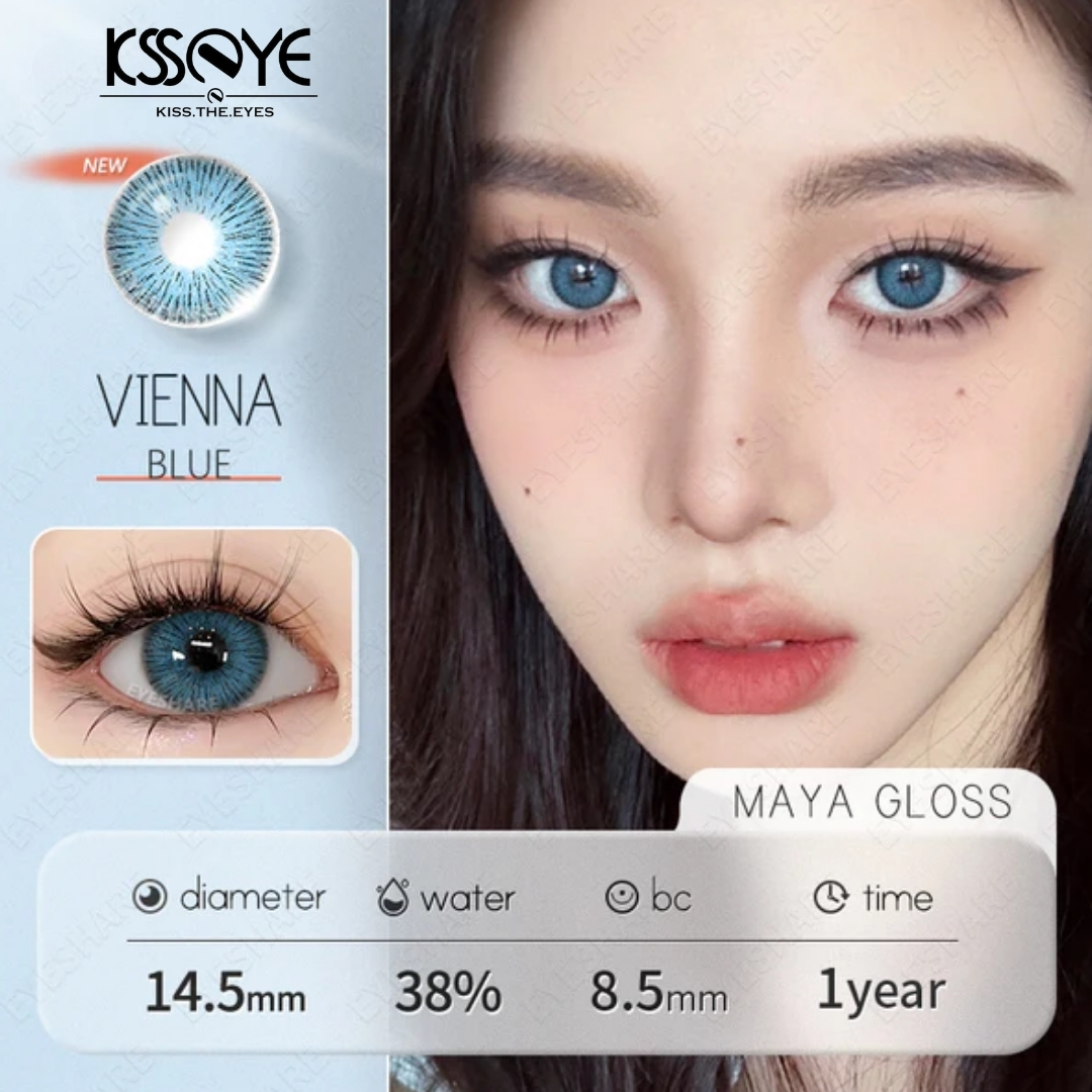 Picture of New Ksseye Vienna Blue Color Contact Lens With Regular Kit Box For Men and Women. 1 Pair Ksseye Color Contact Lens For Eye Makeup and Cosmetics.Ksseye Vienna Series. #vienna