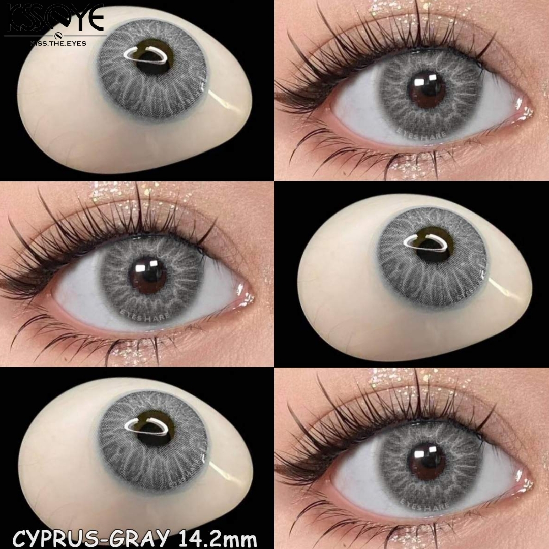 Picture of New Cyprus Gray Color Contact Lens With Regular Kit Box For Men And Women. 1 Pair Cyprus Color Contact Lens For Eye Makeup and Cosmetics. Cyprus Series. #cyprus