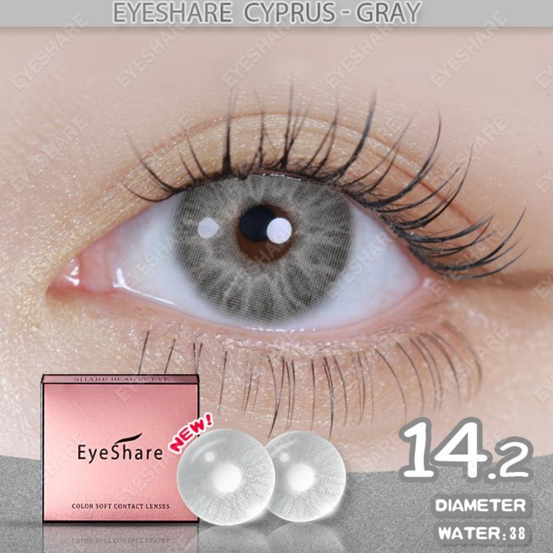 Picture of New Ksseye Cyprus Gray Color Contact Lens With Regular Kit Box For Men And Women. 1 Pair Cyprus Color Contact Lens For Eye Makeup and Cosmetics.Ksseye Cyprus Series. #cyprus