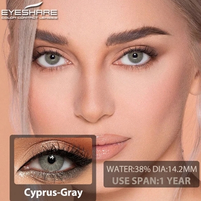 Picture of New Ksseye Cyprus Gray Color Contact Lens With Regular Kit Box For Men And Women. 1 Pair Cyprus Color Contact Lens For Eye Makeup and Cosmetics.Ksseye Cyprus Series. #cyprus