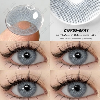 Picture of New Ksseye Cyprus Gray Color Contact Lens With Regular Kit Box For Men And Women. 1 Pair Cyprus Color Contact Lens For Eye Makeup and Cosmetics.Ksseye Cyprus Series. #cyprus