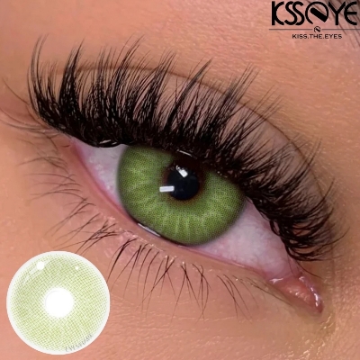Picture of New Cyprus Green Color Contact Lens With Regular Kit Box For Men And Women. 1 Pair Color Contact Lens For Eye Makeup Cosmetics. Cyprus Series. #cyprus