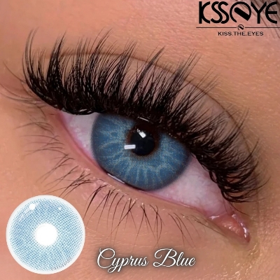 Picture of New Ksseye Cyprus Blue Color Contact Lens With Regular Kit Box For Men And Women. 1 Pair Ksseye Color Contact Lens For Eye Mackup Cosmetics. Ksseye Cyprus Series. #cyprus