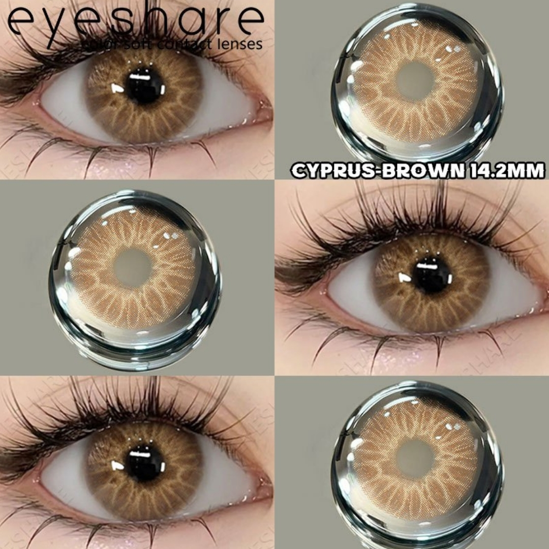 Picture of New Ksseye Cyprus Brown Color Contact Lens With Regular Kit Box For Men And Women. 1 Pair Ksseye Color Contact Lens For Eye Makeup Cosmetics. Ksseye Cyprus Series. #cyprus