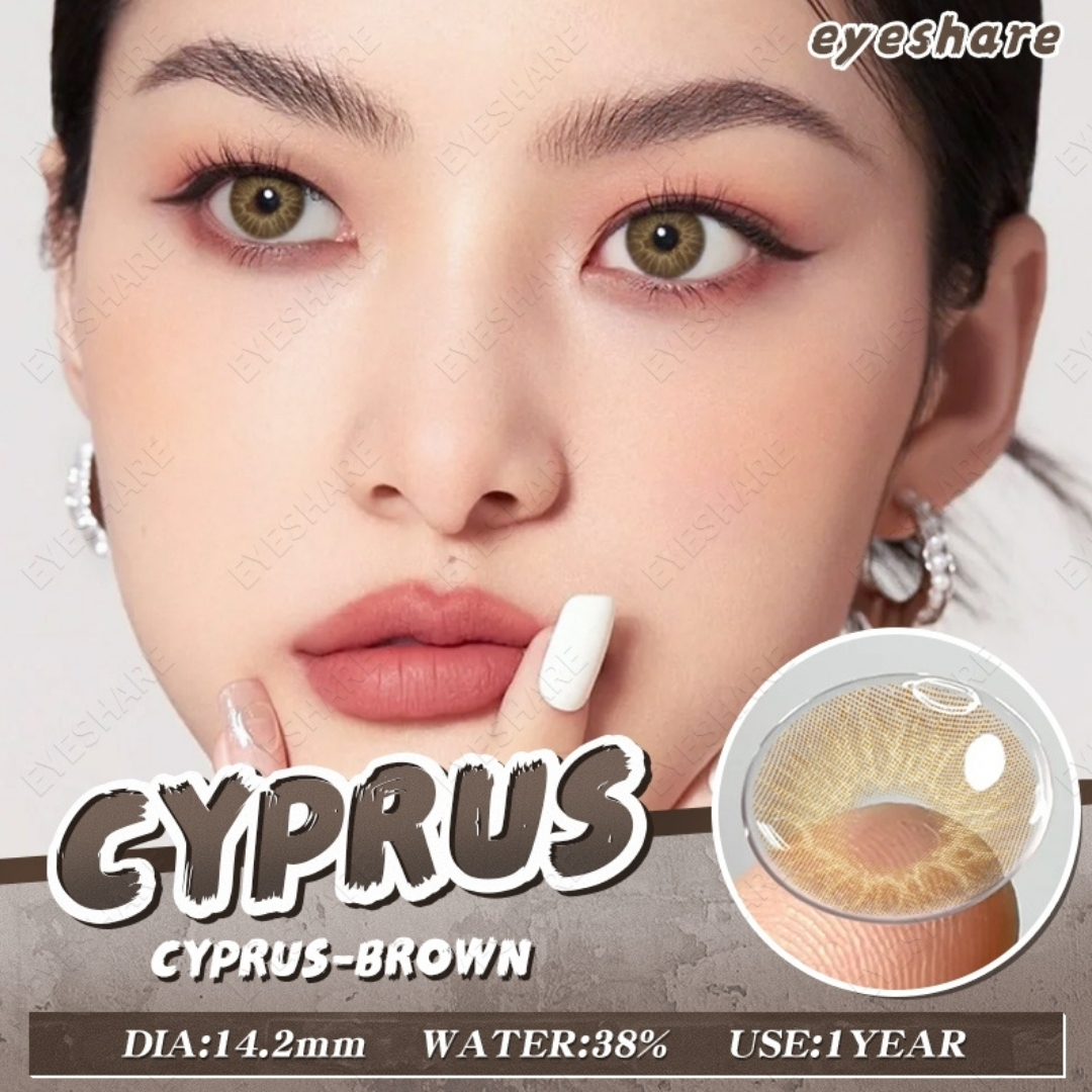 Picture of New Ksseye Cyprus Brown Color Contact Lens With Regular Kit Box For Men And Women. 1 Pair Ksseye Color Contact Lens For Eye Makeup Cosmetics. Ksseye Cyprus Series. #cyprus