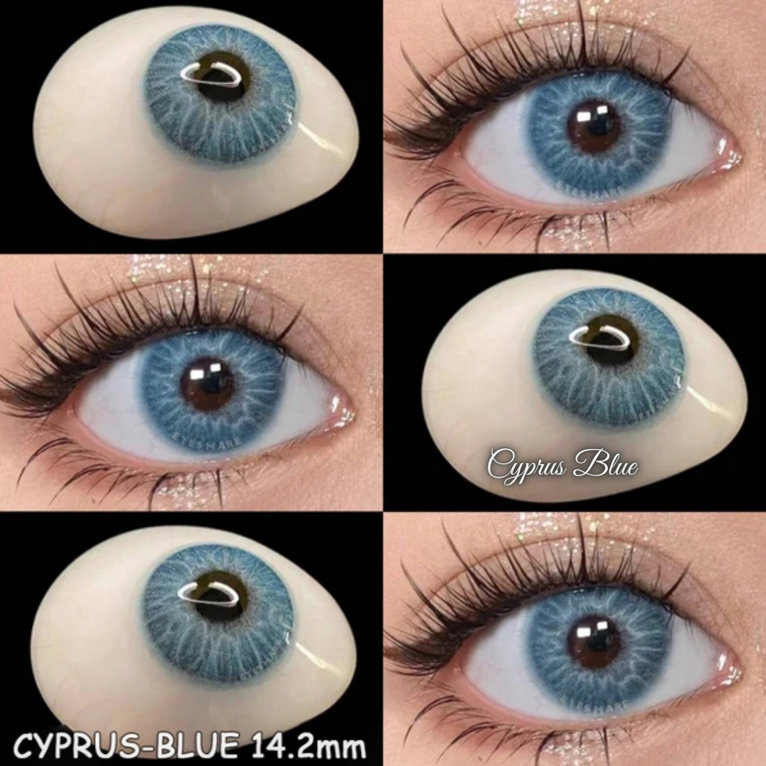 Picture of New Cyprus Blue Color Contact Lens With Regular Kit Box For Men And Women. 1 Pair Ksseye Color Contact Lens For Eye Mackup Cosmetics. Cyprus Series. #cyprus