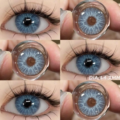 Picture of New Cyprus Blue Color Contact Lens With Regular Kit Box For Men And Women. 1 Pair Ksseye Color Contact Lens For Eye Mackup Cosmetics. Cyprus Series. #cyprus