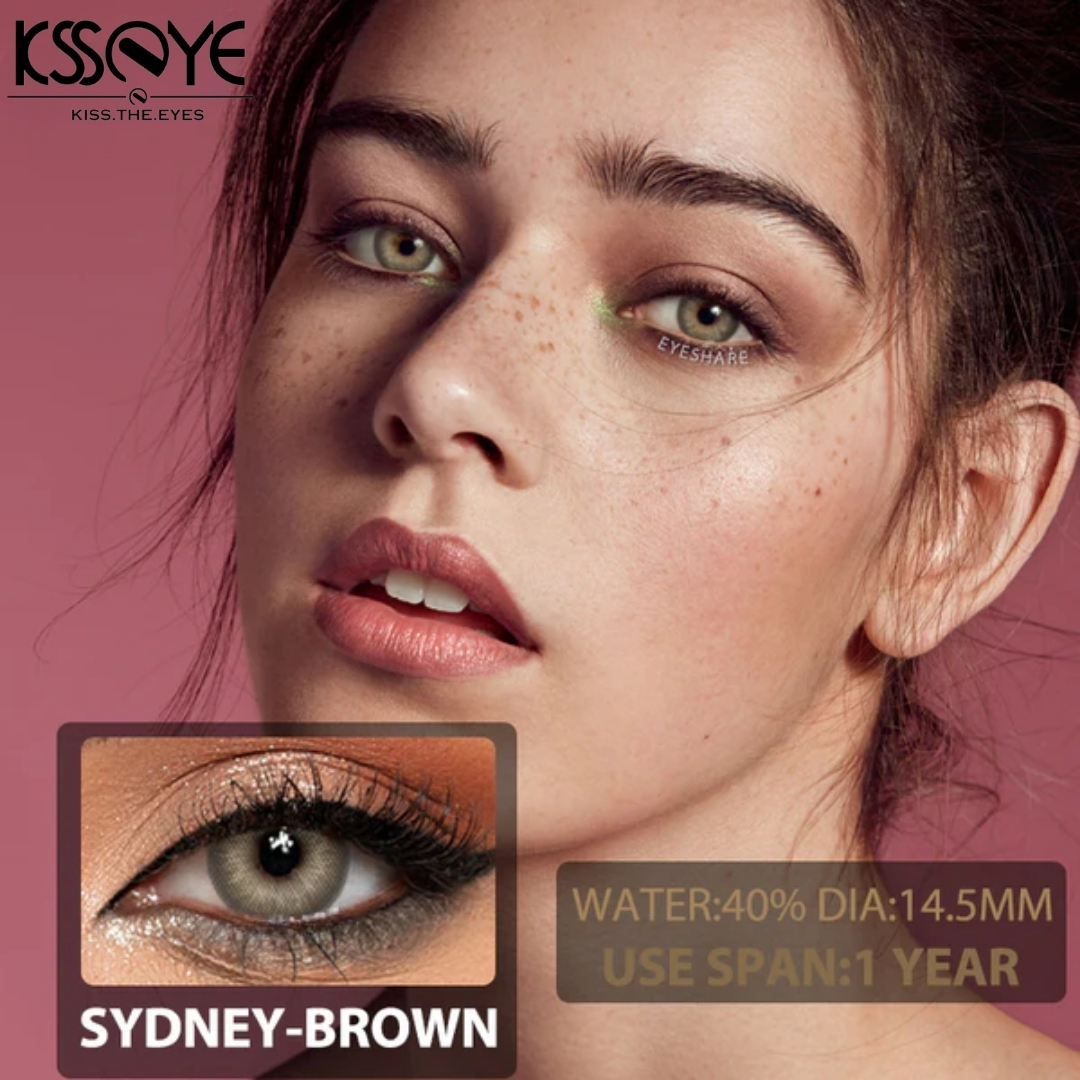 Picture of New Ksseye Sydney Brown Color Contact Lens With Regular Kit Box For Men And Women. 1 Pair Ksseye Color Contact Lens For Eye Mackup Cosmetics. Ksseye Sydney Series. #sydney