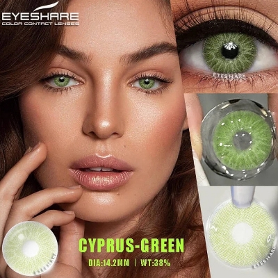 Picture of New Ksseye Cyprus Green Color Contact Lens With Regular Kit Box For Men And Women. 1 Pair Ksseye Color Contact Lens For Eye Makeup Cosmetics.Ksseye Cyprus Series. #cyprus
